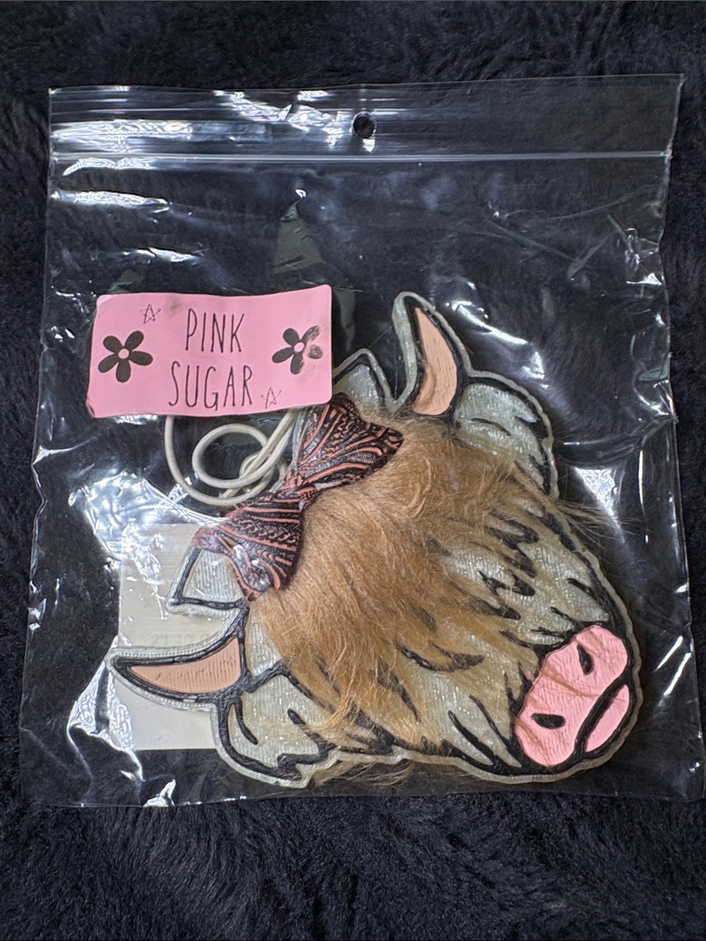Brown & Pink Highland Cow Car Freshie